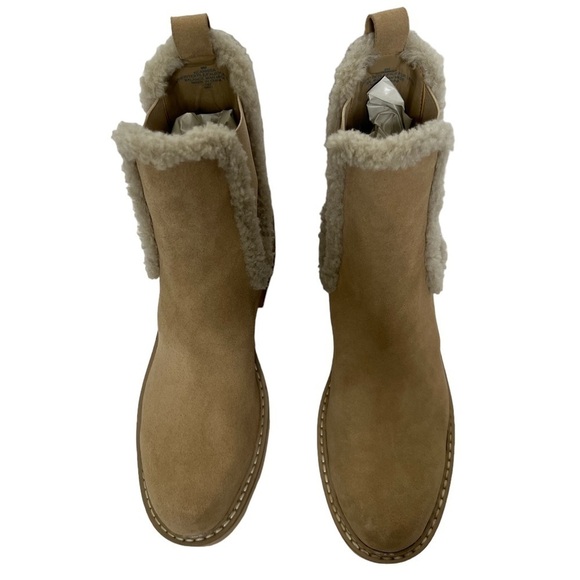 NWOT Calvin Klein Leather Faux Fur Anissa Chelsea Ankle Boots - Picture 8 of 15